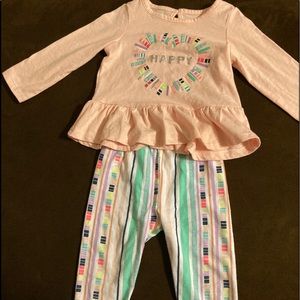 Gently used 2 piece girl outfit. Size 18 months.